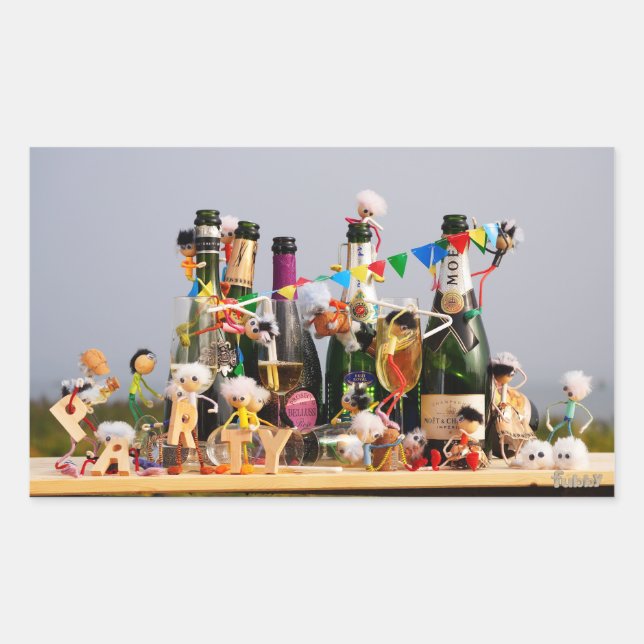 Adesivo Retangular Fubby's de van een feestje houden, gefeliciteerd ! (Frente)