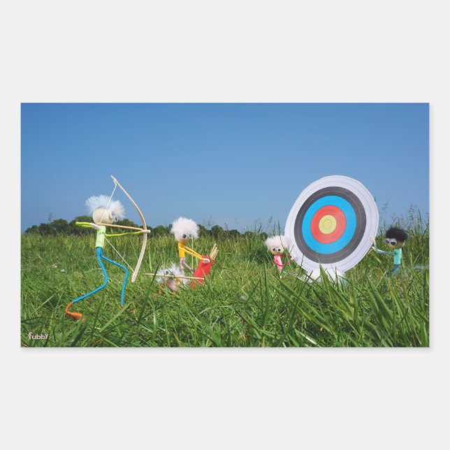 Adesivo Retangular Fubby's die aan het boog schieten zijn (Frente)