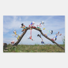 Adesivo Retangular Fubby's die aan het Skaten zijn.