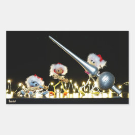 Adesivo Retangular Fubby's in Kerstsfeer met Kerstdecoratie.