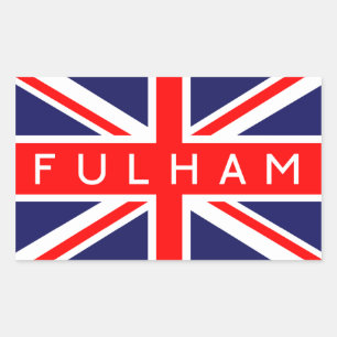 Adesivo Retangular Fulham: Bandeira Britânica