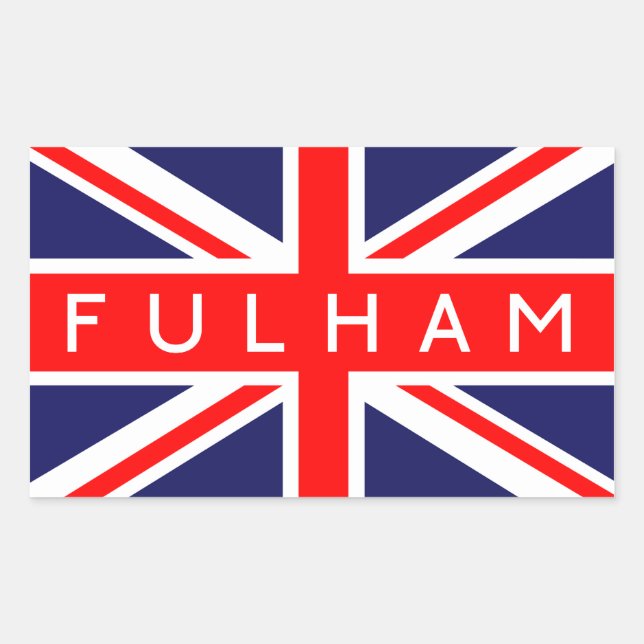 Adesivo Retangular Fulham: Bandeira Britânica (Frente)