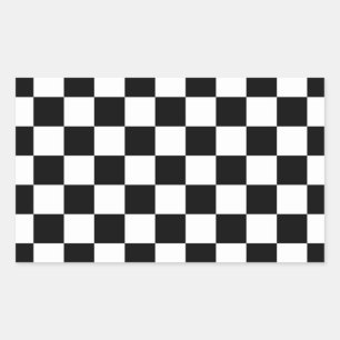 Adesivo Retangular Fundo do Quadro de Verificação Preto e Branco
