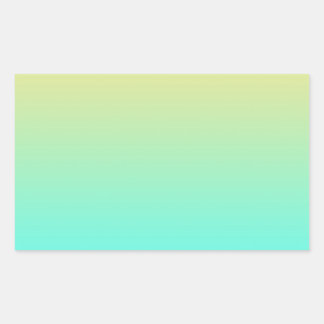 Adesivo Retangular Fundo Gradiente Pastel Turquesa Amarelo