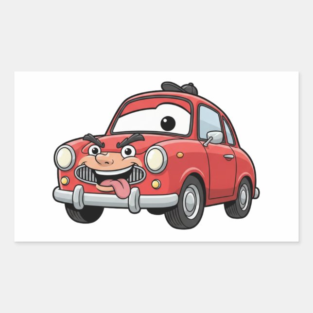Adesivo Retangular Funny Cartoon Car Character Sticker (Frente)