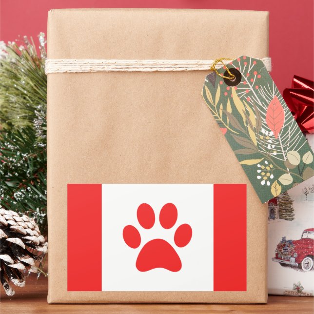 Adesivo Retangular Funny Paw Canada Flag (Feriado)