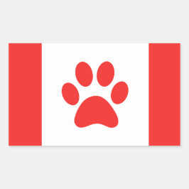 Adesivo Retangular Funny Paw Canada Flag