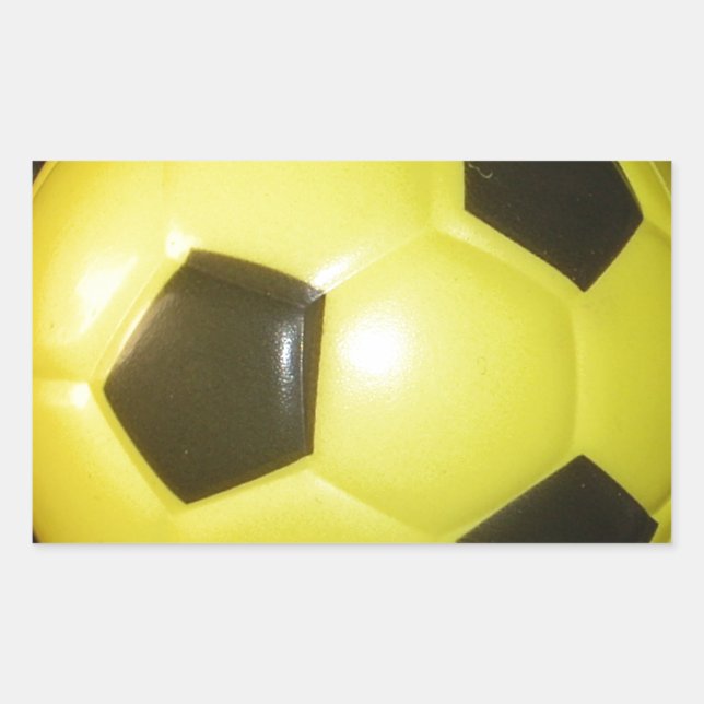 Adesivo Retangular Futebol amarelo e preto. (Frente)
