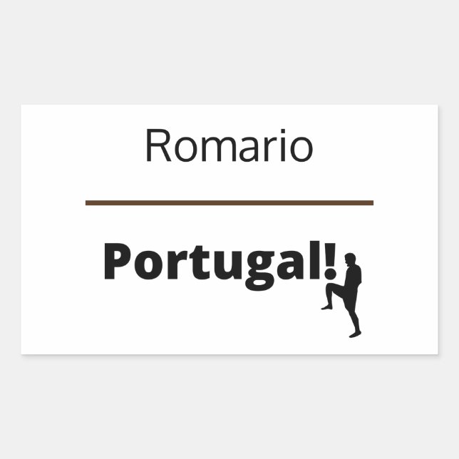 Adesivo Retangular Futebol de Portugal, personalizável (Frente)