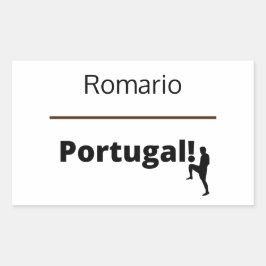 Adesivo Retangular Futebol de Portugal, personalizável
