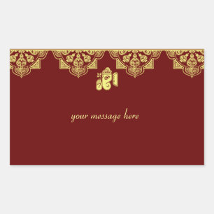 Adesivo Retangular Ganesh Wedding Stickers