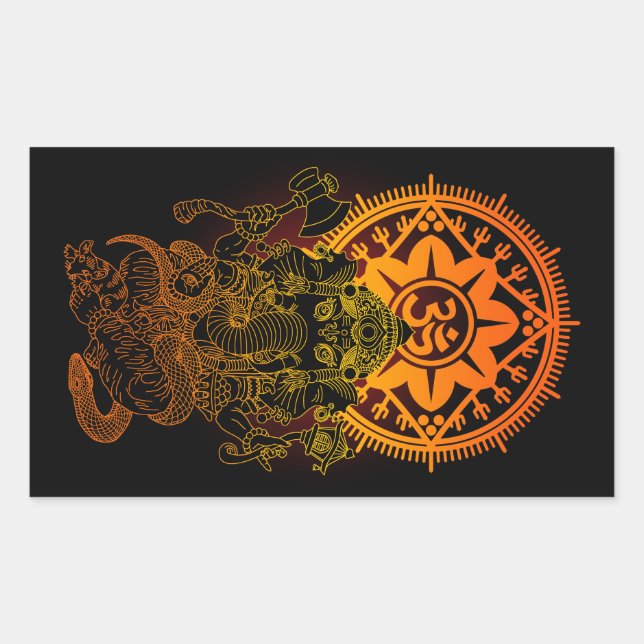 Adesivo Retangular Ganesha 02 (Frente)