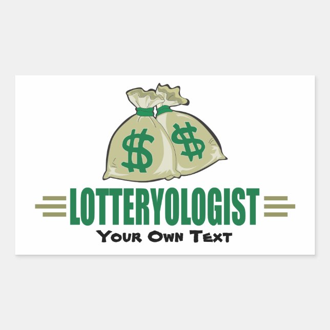 Adesivo Retangular Ganhe a Loteria! Jogador de Loteria Engraçado (Frente)