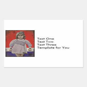 Adesivo Retangular Garota WI no vestiário da bandeira