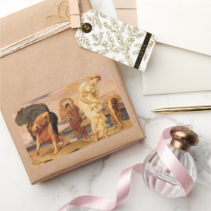 Adesivo Retangular Garotas Gregas Pegando Pedras De Lorde Leighton