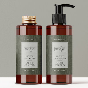 Adesivo Retangular Garrafa Cosmética Boho Verde Sage Moderna 4OZ
