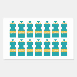 Adesivo Retangular Garrafa de água hidratada