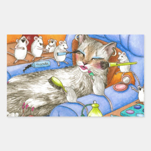 Adesivo Retangular Gato 388