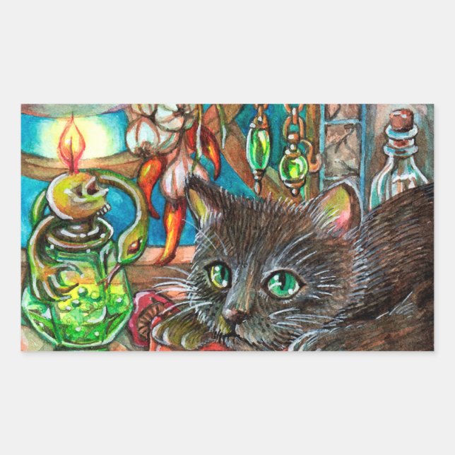 Adesivo Retangular Gato Alquimista (Frente)