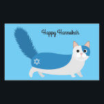 Adesivo Retangular Gato feliz do gatinho de Hanukkah<br><div class="desc">Comemore Chanukah com nossos gatos adoráveis e festivos do gatinho!</div>