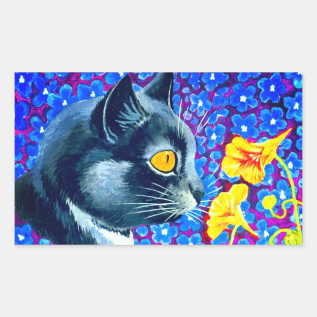 Adesivo Retangular Gato nas Flores (Frente)