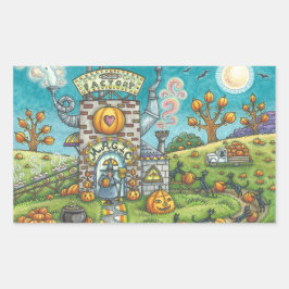 Adesivo Retangular GATO NEGRO, COLCHA DE PUMPKIN PIE FÁBRICA, Rec.