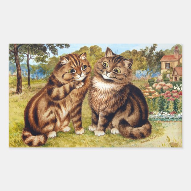 Adesivo Retangular Gato Sussurro, Louis Wain (Frente)