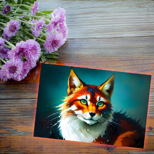 Adesivo Retangular gato, vermelho vivo, uísque de arte colorida adorá