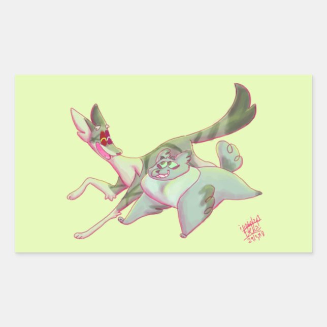 Adesivo Retangular Gatos Guerreiros - Ivypool e Dovewing (Frente)