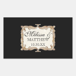 Adesivo Retangular Gatsby Art Deco Nouveau Lace Faux Dourada Tulip