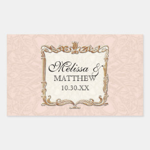 Adesivo Retangular Gatsby Art Deco Nouveau Lace Faux Dourada Tulip