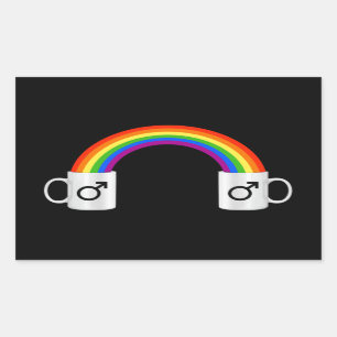 Adesivo Retangular Gay Café Data T Shirt