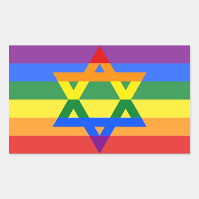 Adesivo Retangular Gay Jew Sticker (Frente)
