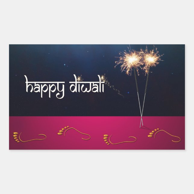 Adesivo Retangular Gelado Feliz Diwali - Sticker (Frente)