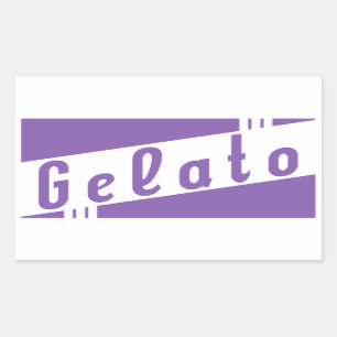 Adesivo Retangular gelato italiano retro