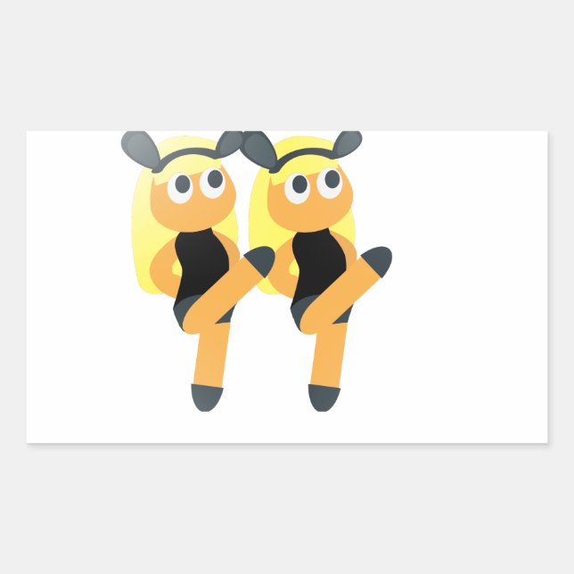 Adesivo Retangular gêmeos emoji (Frente)