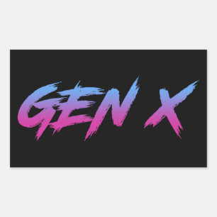 Adesivo Retangular Gen X Generation X Retro Vintage