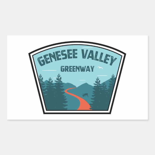 Adesivo Retangular Genesee Valley Greenway Nova York (Frente)