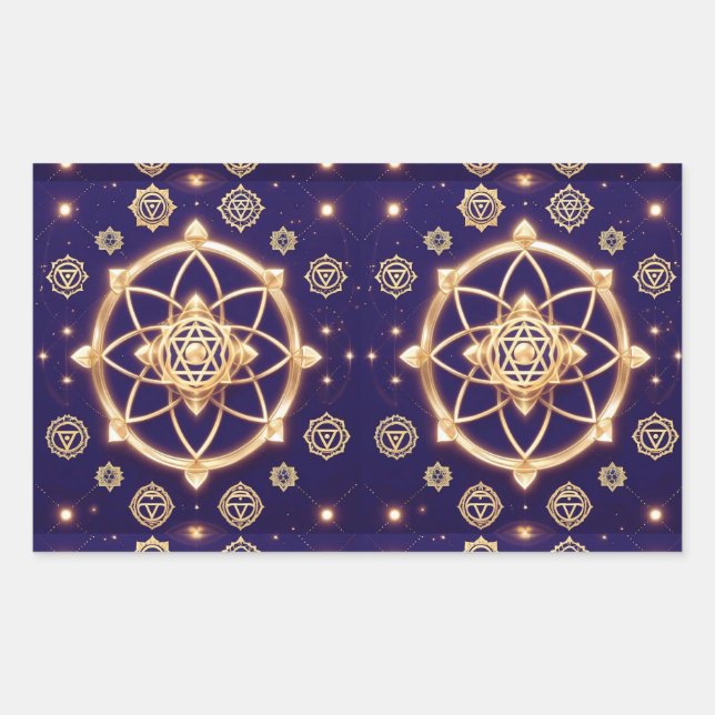 Adesivo Retangular Geometria Celestial da Luz — Padrão Sagrado (Frente)