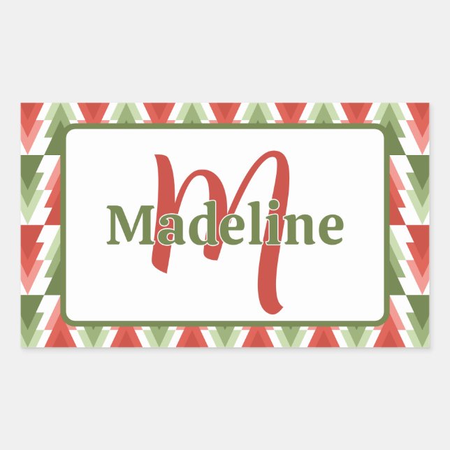 Adesivo Retangular Geometric Christmas Tree Grove (Frente)