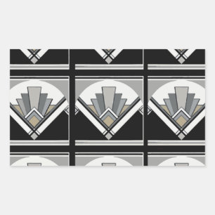 Adesivo Retangular Geométrico Art Deco