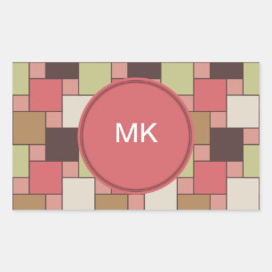 Adesivo Retangular Geométrico do Gabinete de Especiarias