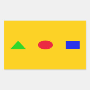 Adesivo Retangular geométrico - triângulo, círculo e quadrado