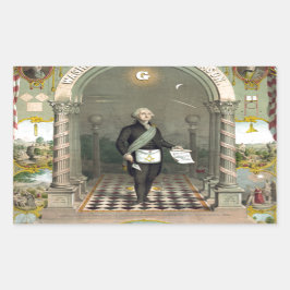 Adesivo Retangular George Washington como Freemason