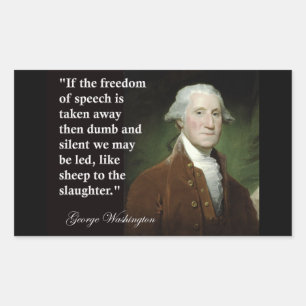 Adesivo Retangular George Washington Freedom of Speech Cote