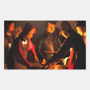 Adesivo Retangular Georges de la Tour - Os Jogadores dos Dícios