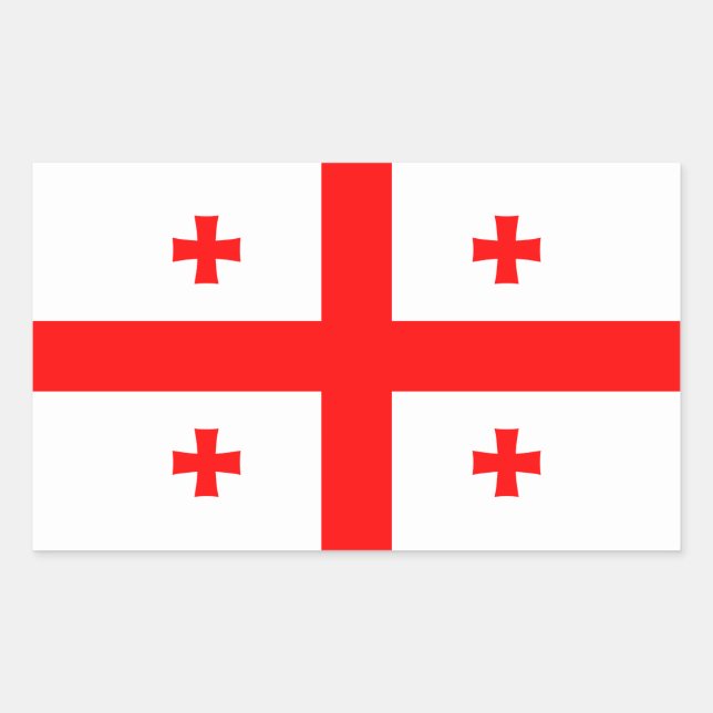 Adesivo Retangular Geórgia - Bandeira da Geórgia (Frente)