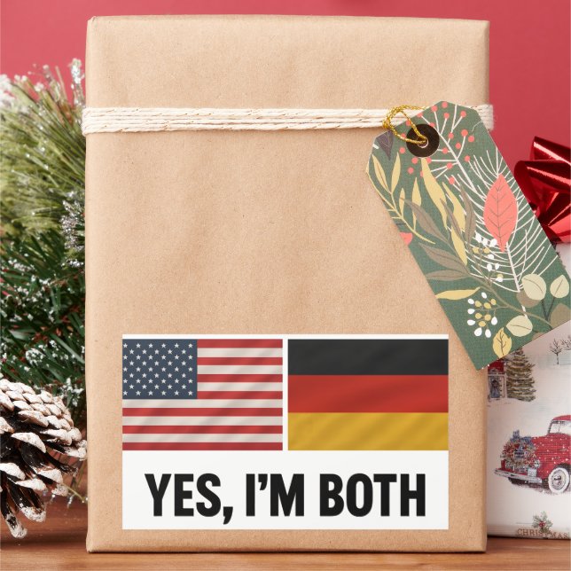 Adesivo Retangular German American Yes Im Both - Germany USA Citizen (Feriado)