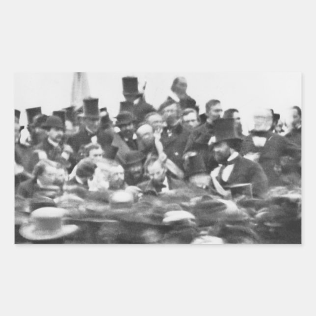 Adesivo Retangular Gettysburg Endereço, Abraham Lincoln (Frente)