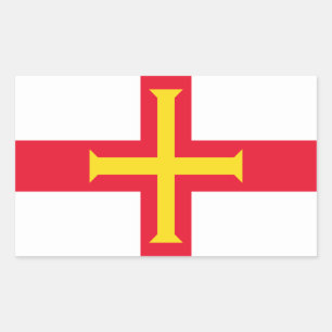 Adesivo Retangular GG da bandeira de Guernsey